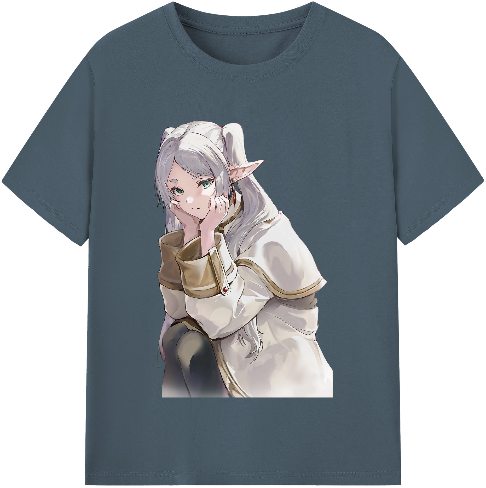 （画像用） 葬送のフリーレン Frieren 綿100％半袖Tシャツ（フロントプリント）